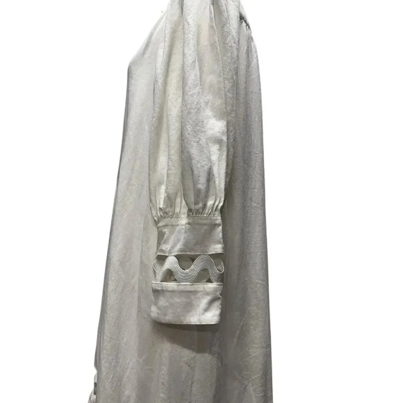 Lisa Marie Fernandez xTarget White Linen Button Up Cutout Shirtdress Size 4 - Picture 11 of 16